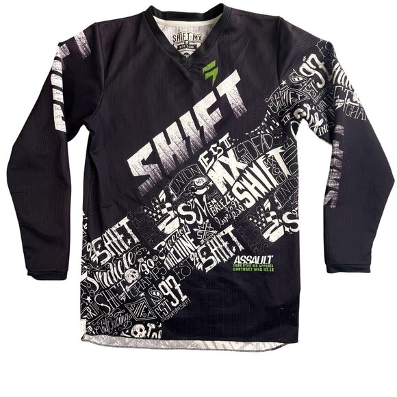 Shift MX Shirt Boys XL Motocross Jersey Assault Ride Club AOP Y2K Dirt Bikes - Picture 1 of 16